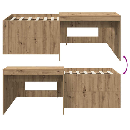 Kids'High Bed Frame with Desk Artisan Oak 90 x 200 cm