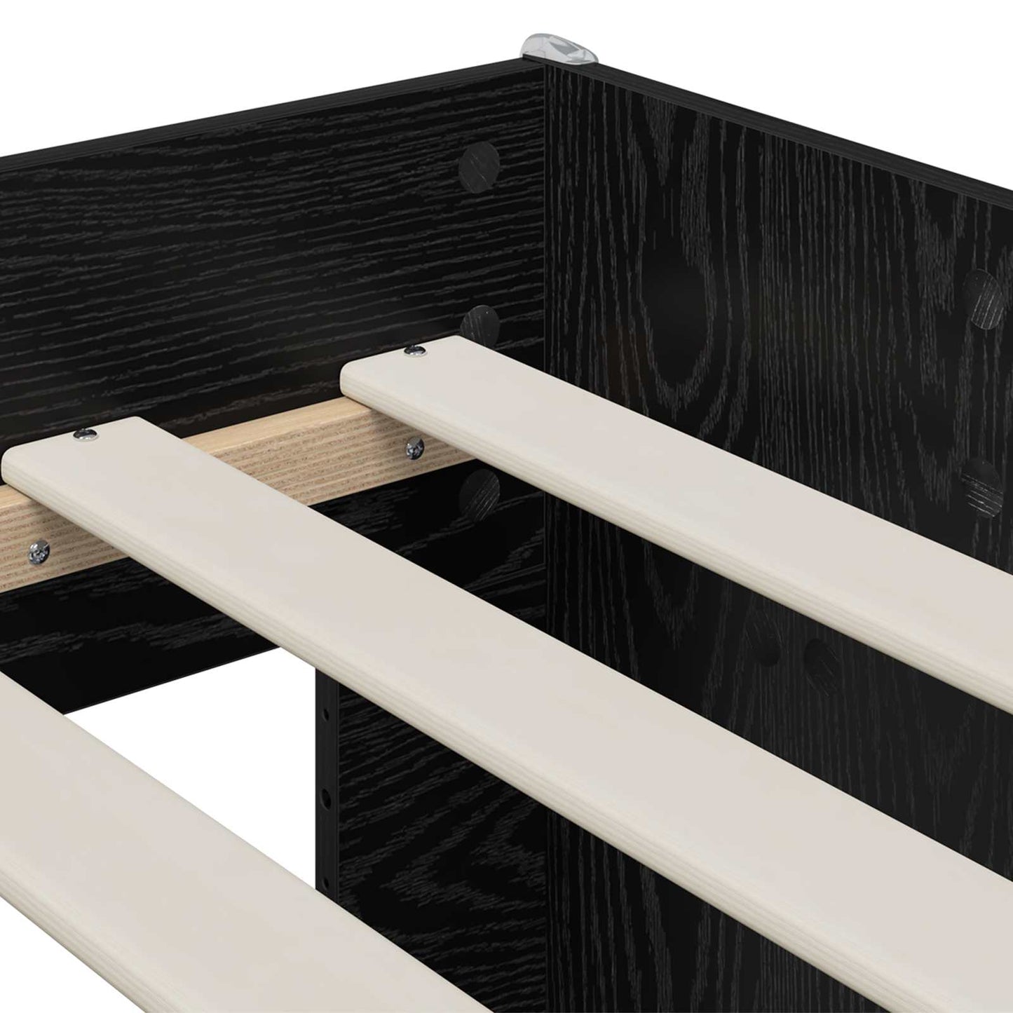 Kids'High Bed Frame with Desk Black 98.5 x 200 cm