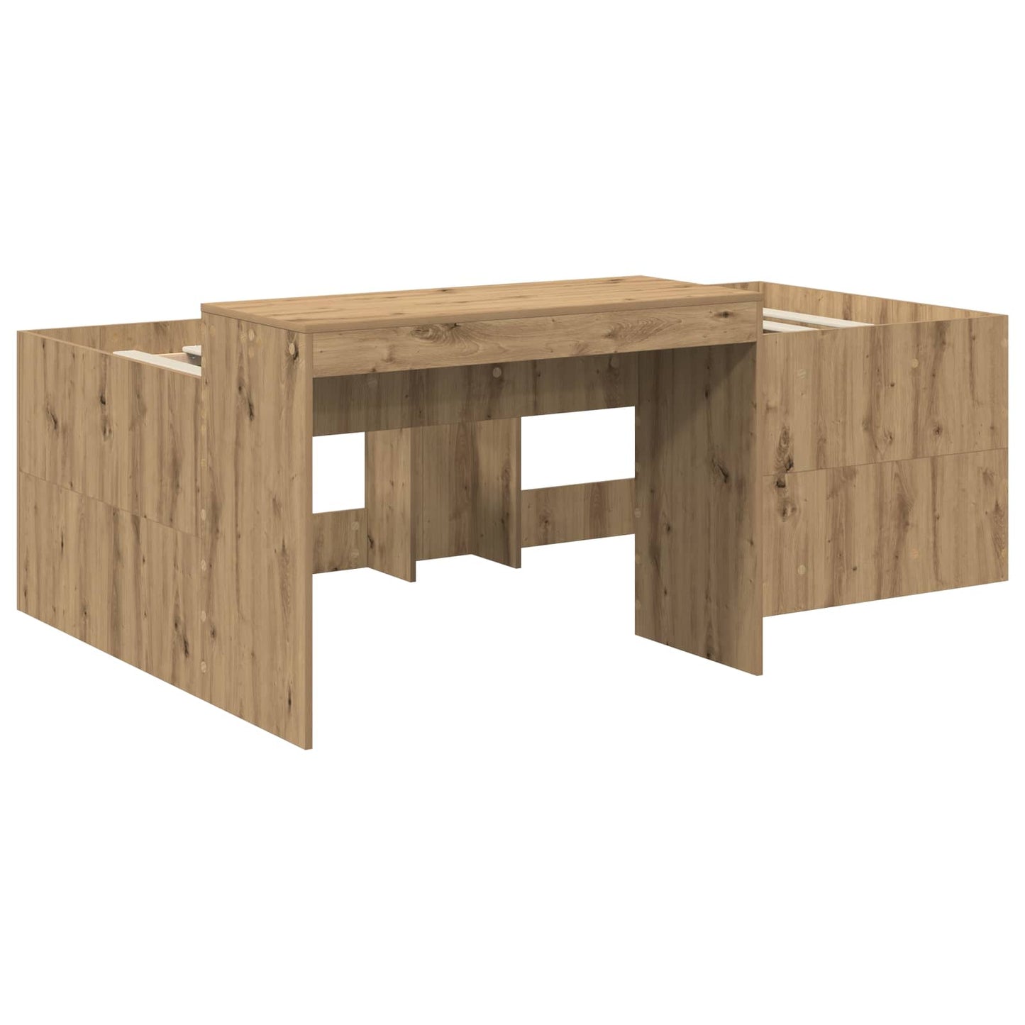 Kids'High Bed Frame with Desk Artisan Oak 98.5 x 200 cm