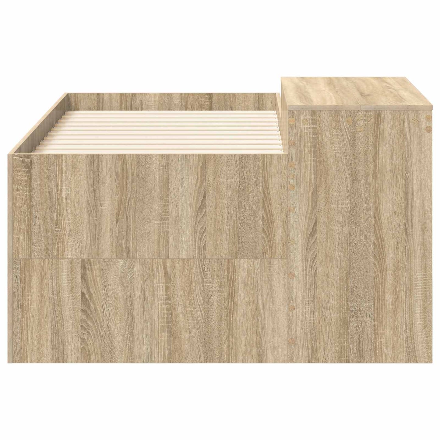 Kids'High Bed Frame with Desk Sonoma Oak Engineered Wood