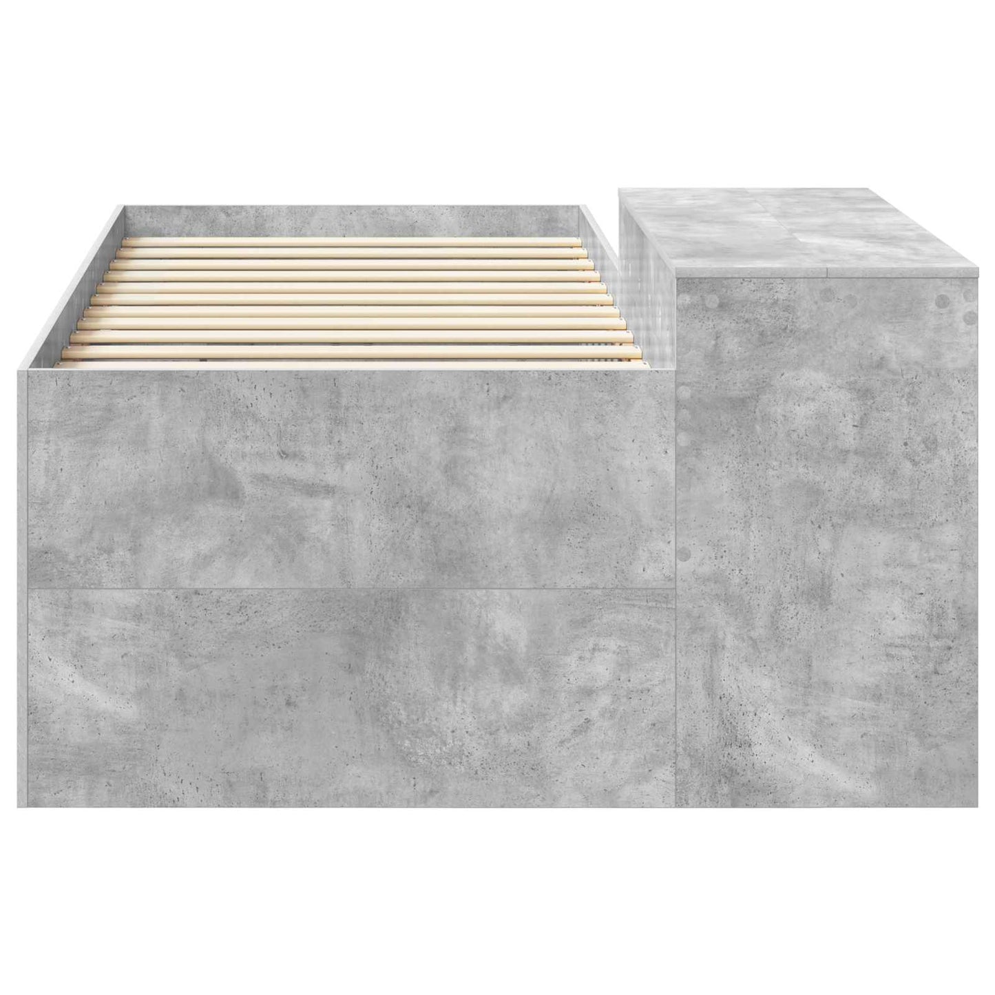 Kids'High Bed Frame with Desk Concrete Grey 75 x 190 cm