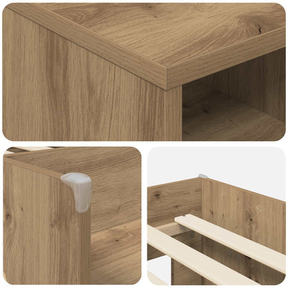 Loft Bed Frame with Cabinet 3 pcs Artisan Oak Engineered Wood