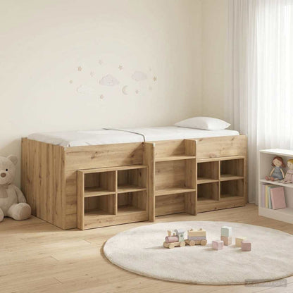 Loft Bed Frame with Cabinet 3 pcs Artisan Oak Engineered Wood