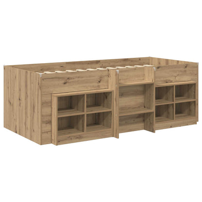 Loft Bed Frame with Cabinet 3 pcs Artisan Oak Engineered Wood