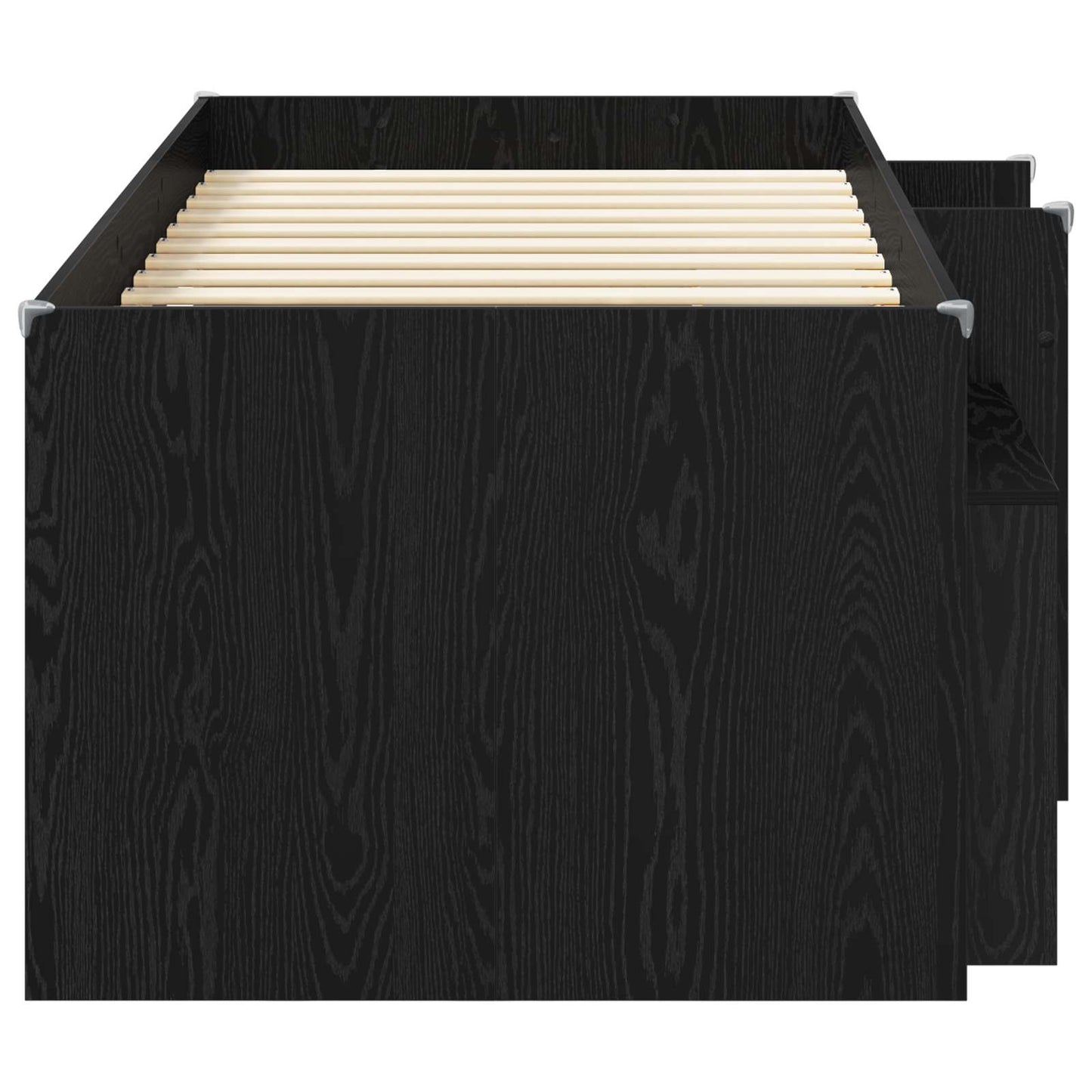 Loft Bed Frame with Cabinet 3 pcs Black Oak Engineered Wood