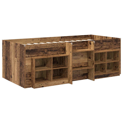 Loft Bed Frame with Cabinet 3 pcs Old Wood Engineered Wood