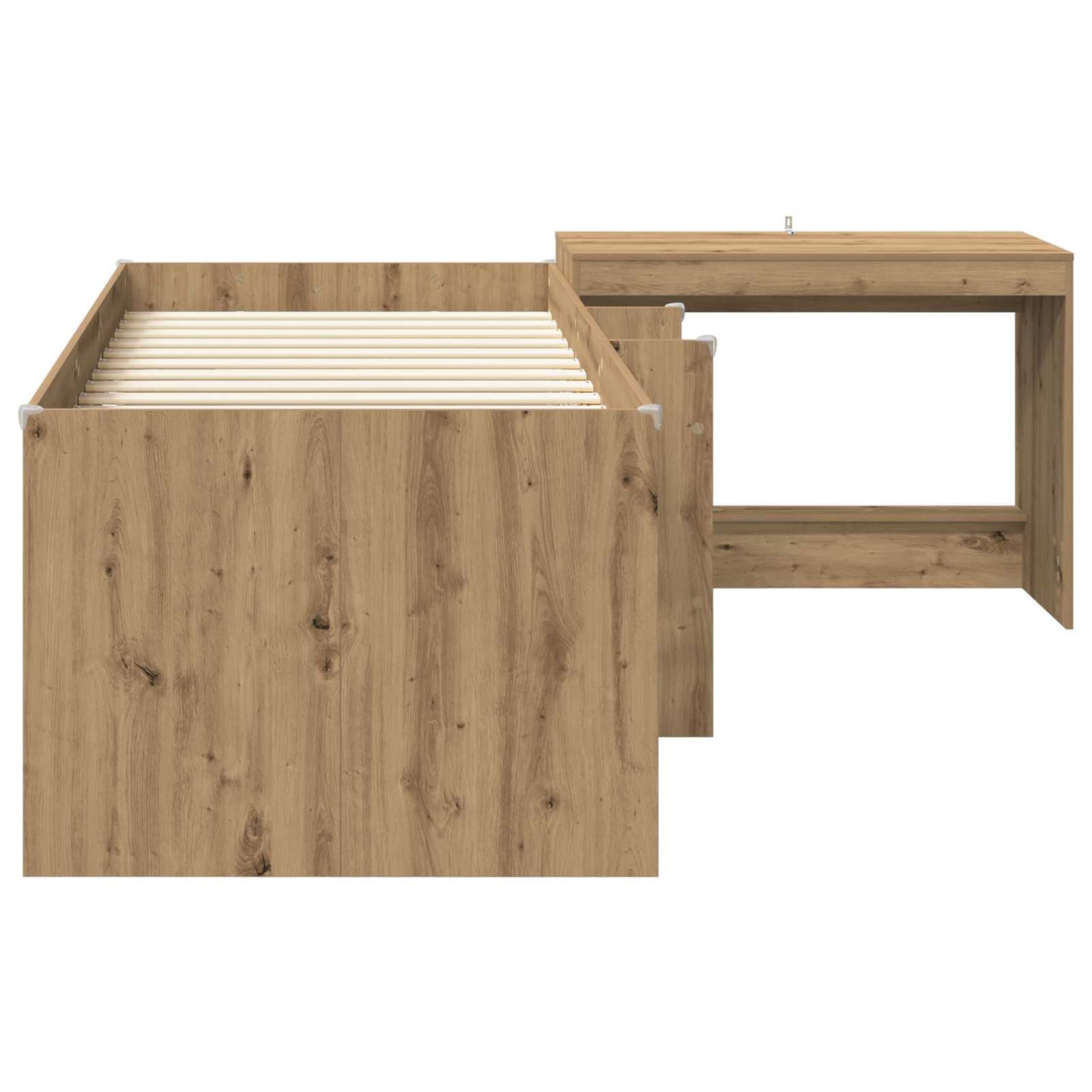 Kids'High Bed Frame with Desk 2 pcs Artisan Oak