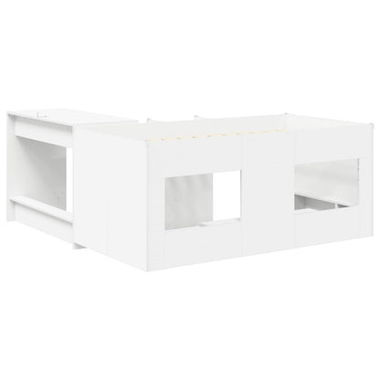 Kids'High Bed Frame with Desk White 80 x 160 cm