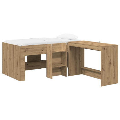 Kids'High Bed Frame with Desk 2 pcs Artisan Oak