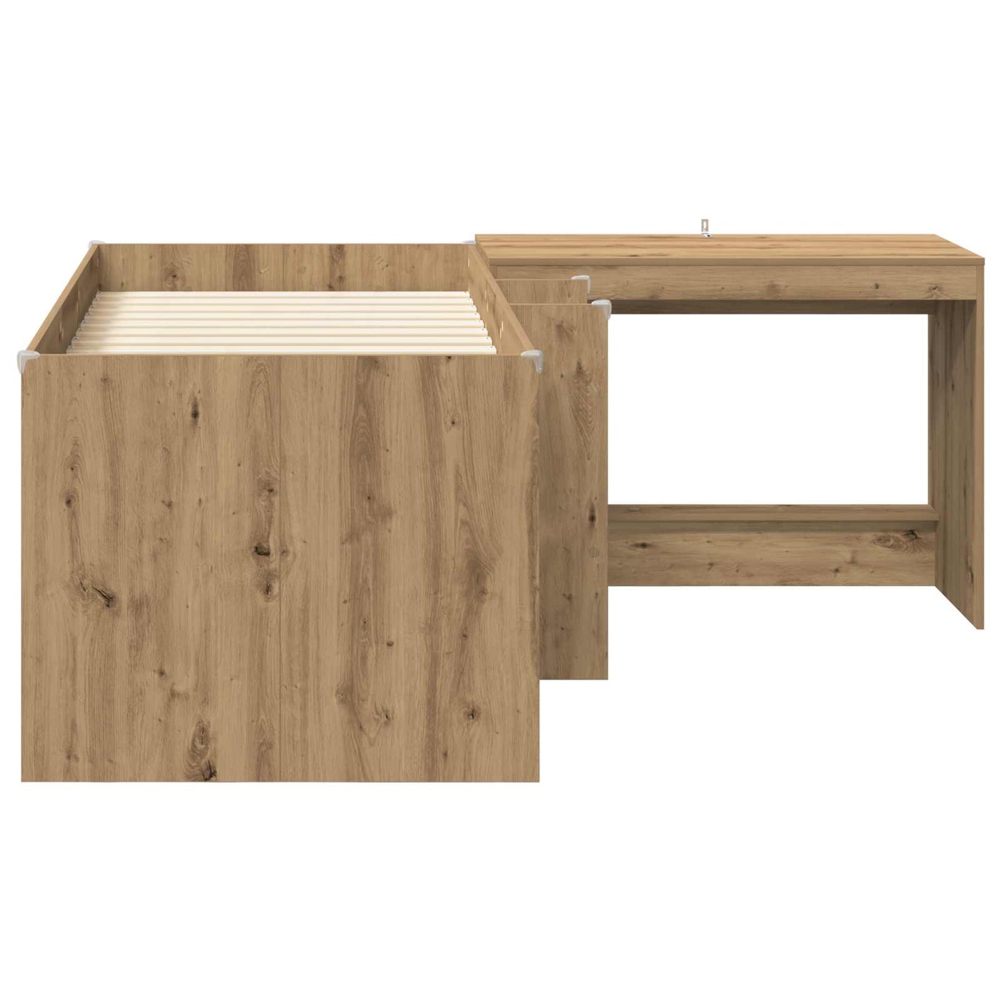 Kids'High Bed Frame with Desk 2 pcs Artisan Oak