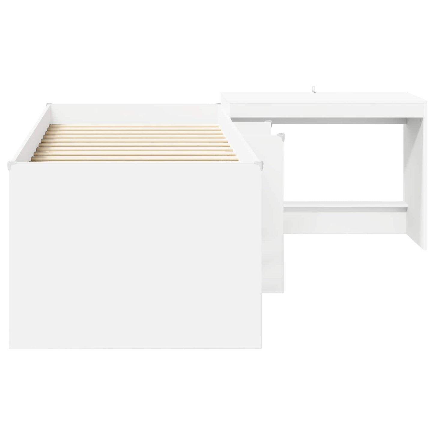 Kids'High Bed Frame with Desk White 90 x 190 cm