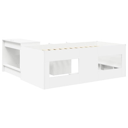 Kids'High Bed Frame with Desk White 75 x 190 cm