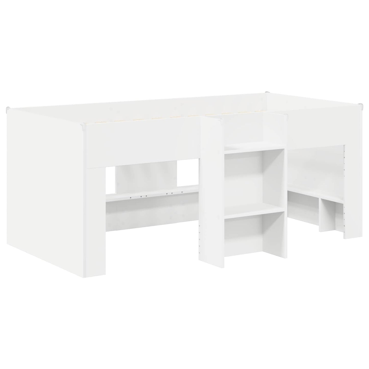 Bed with Tunnel 4 pcs White and Light Blue Engineered Wood