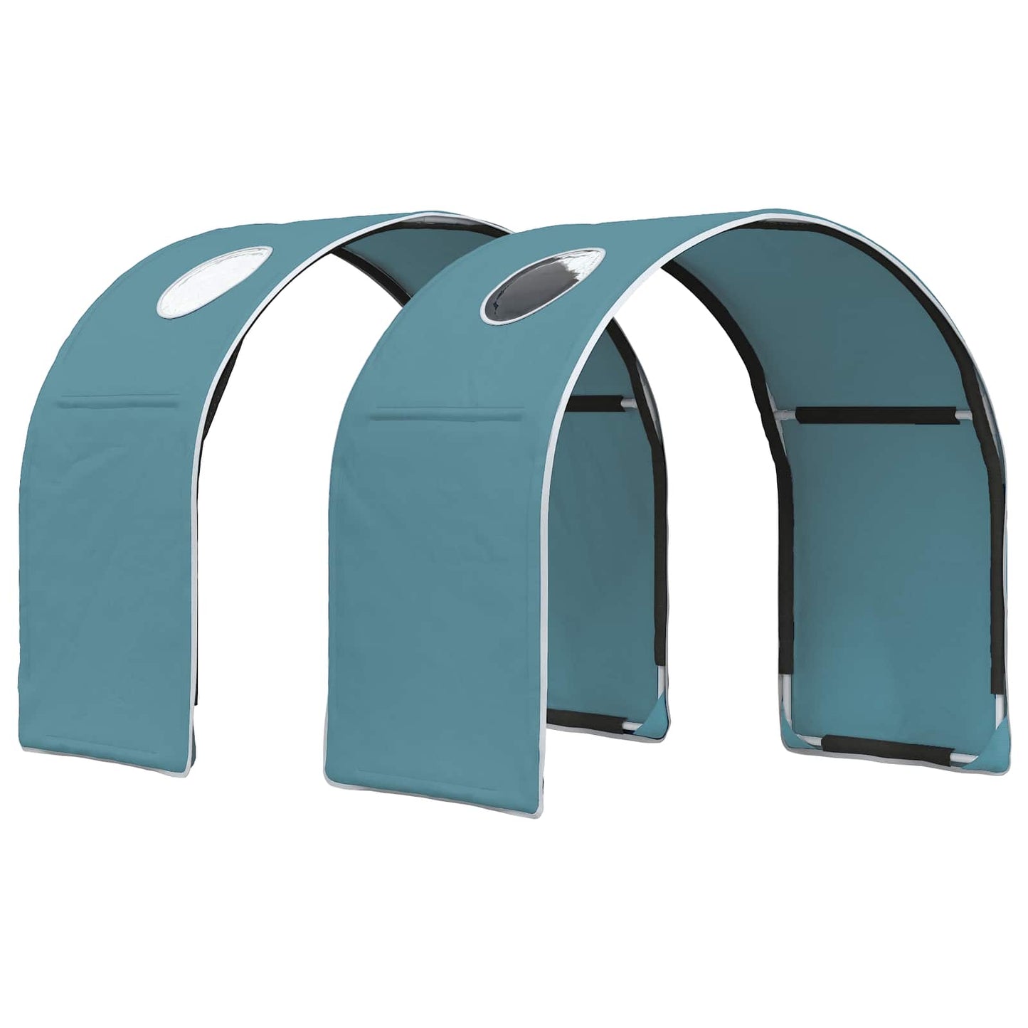 Bed with Tunnel 4 pcs White and Light Blue Engineered Wood