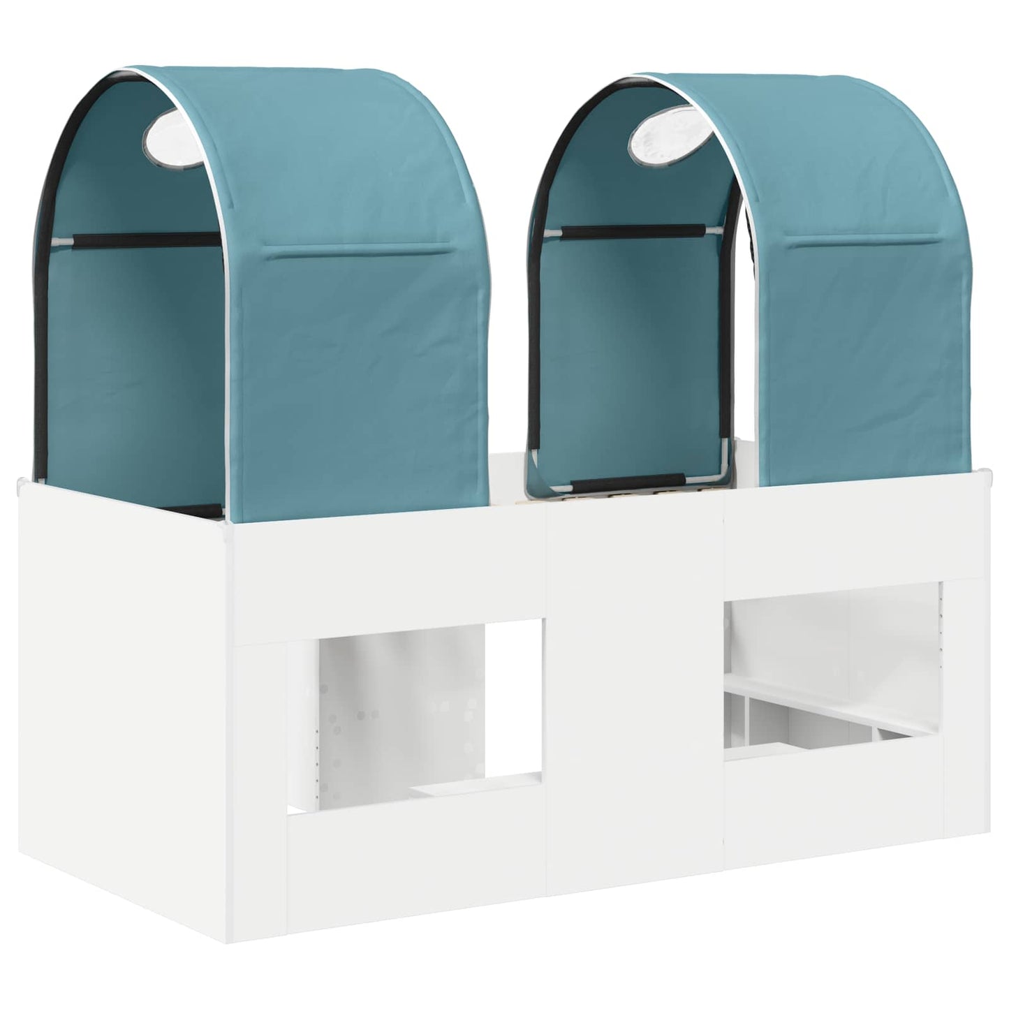 Bed with Tunnel 4 pcs White and Light Blue Engineered Wood