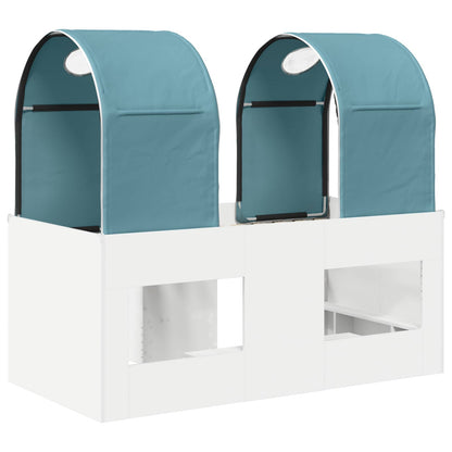 Bed with Tunnel 4 pcs White and Light Blue Engineered Wood