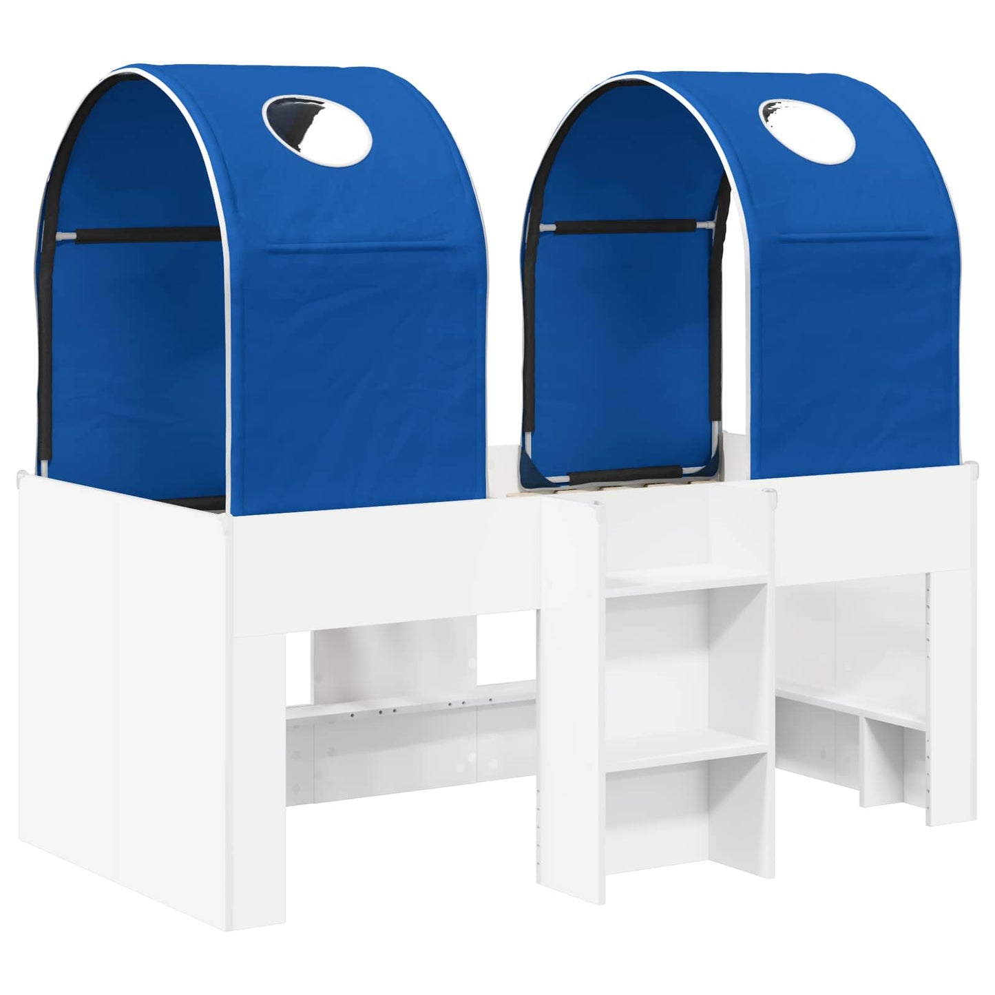 Bed with Tunnel 4 pcs White and Blue Engineered Wood