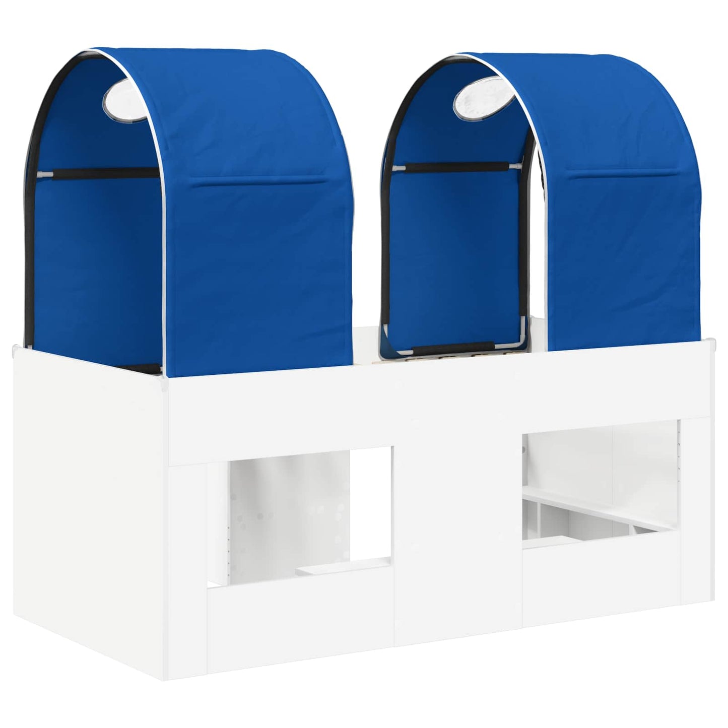 Bed with Tunnel 4 pcs White and Blue Engineered Wood