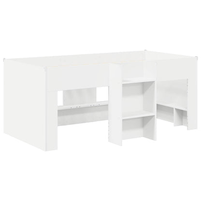 Bed with Tunnel 4 pcs White and Pink Engineered Wood