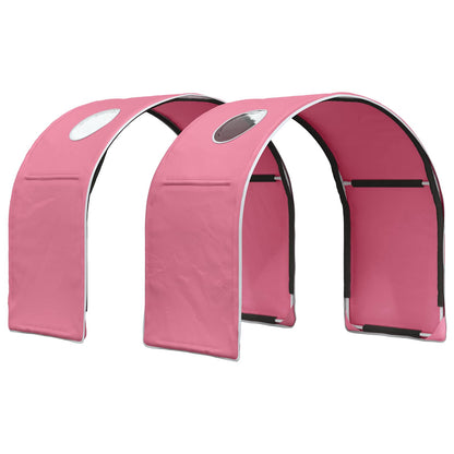 Bed with Tunnel 4 pcs White and Pink Engineered Wood