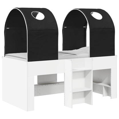 Bed with Tunnel 4 pcs White and Black Engineered Wood