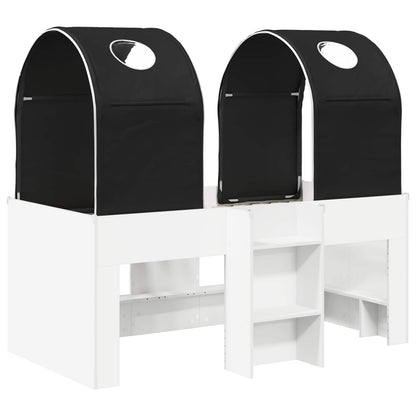 Bed with Tunnel 4 pcs White and Black Engineered Wood