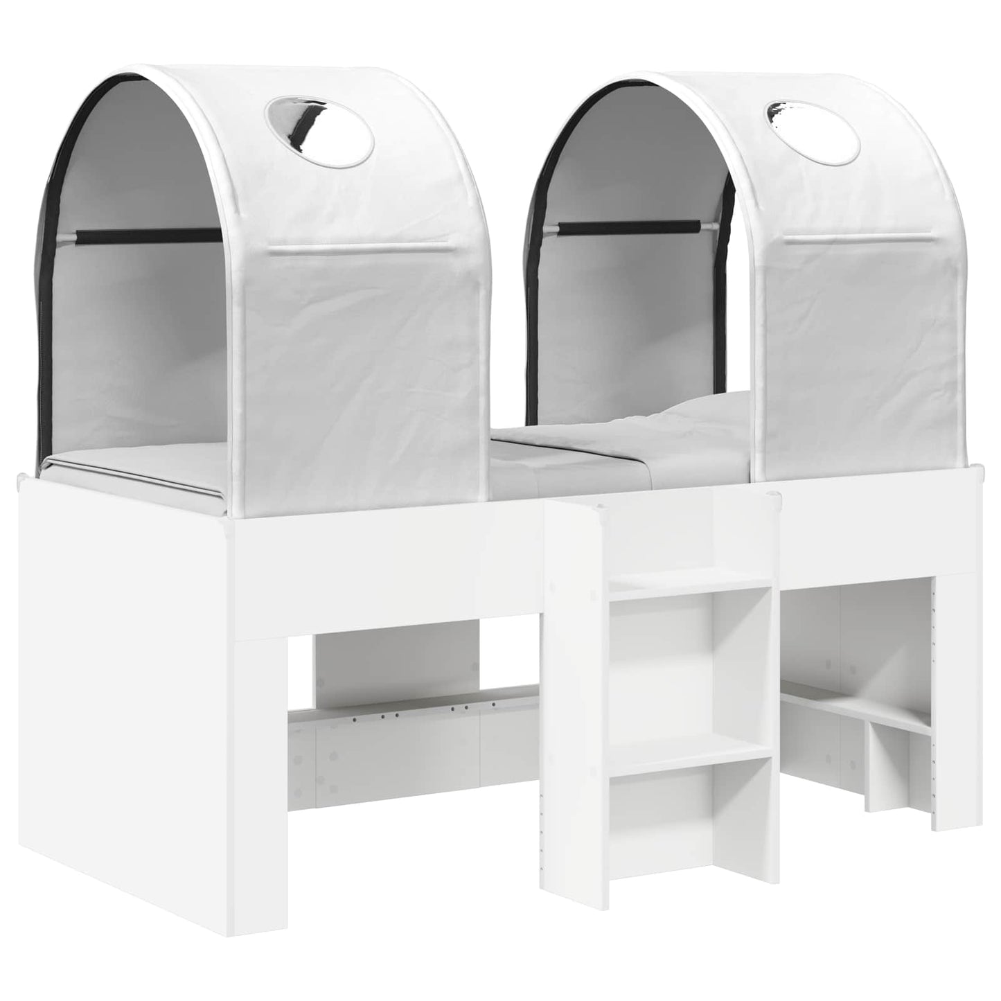Bed with Tunnel 4 pcs White Engineered Wood