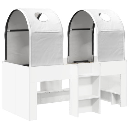 Bed with Tunnel 4 pcs White Engineered Wood