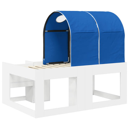 Bed with Tunnel 4 pcs White and Blue Engineered Wood