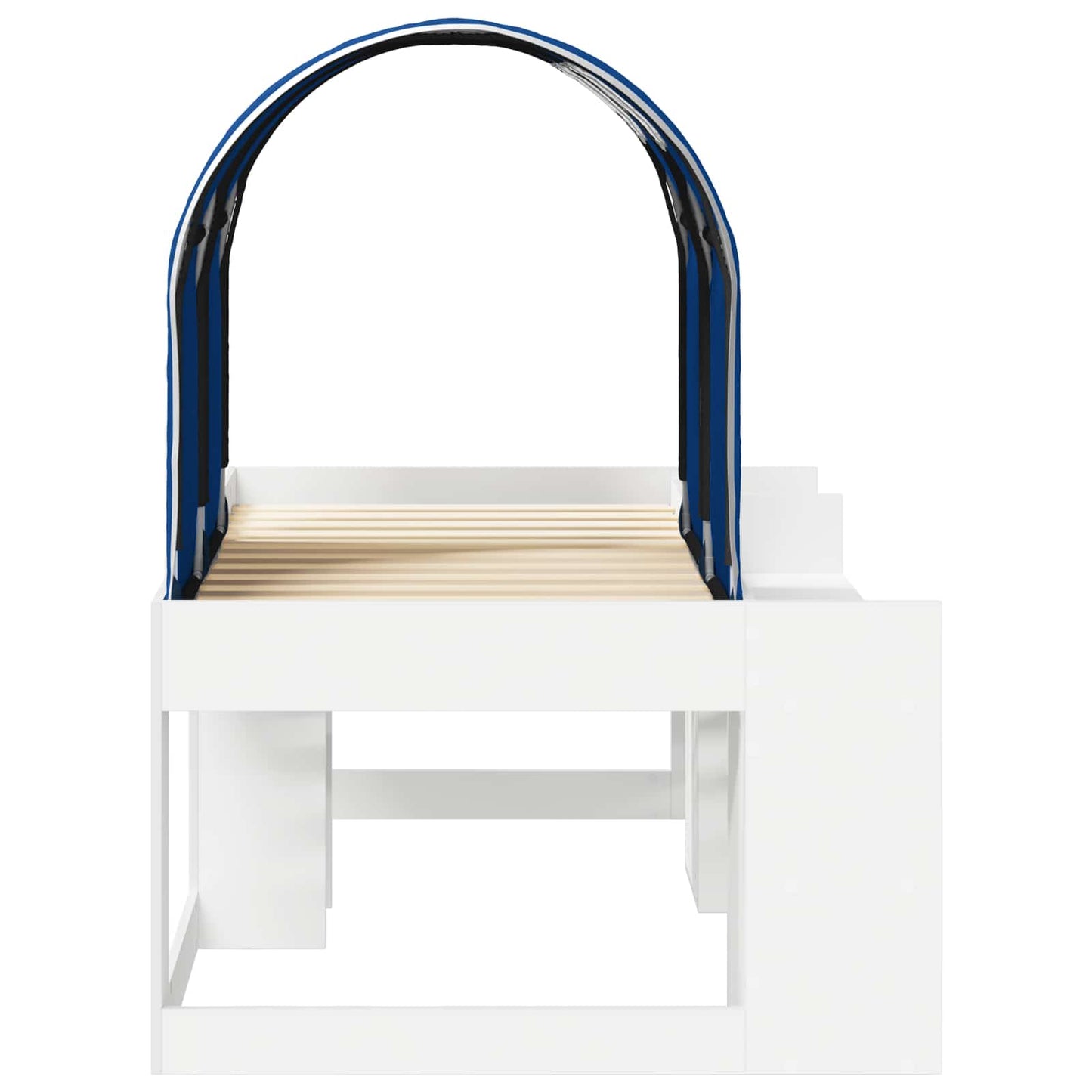 Bed with Tunnel 4 pcs White and Blue Engineered Wood