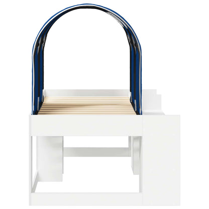 Bed with Tunnel 4 pcs White and Blue Engineered Wood