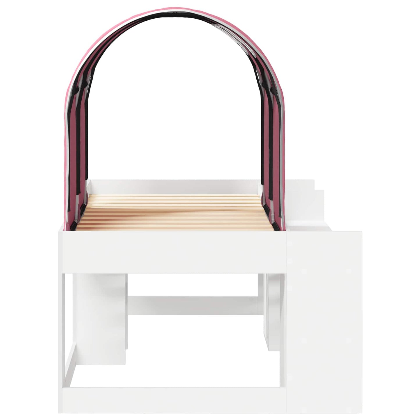 Bed with Tunnel 4 pcs White and Pink Engineered Wood
