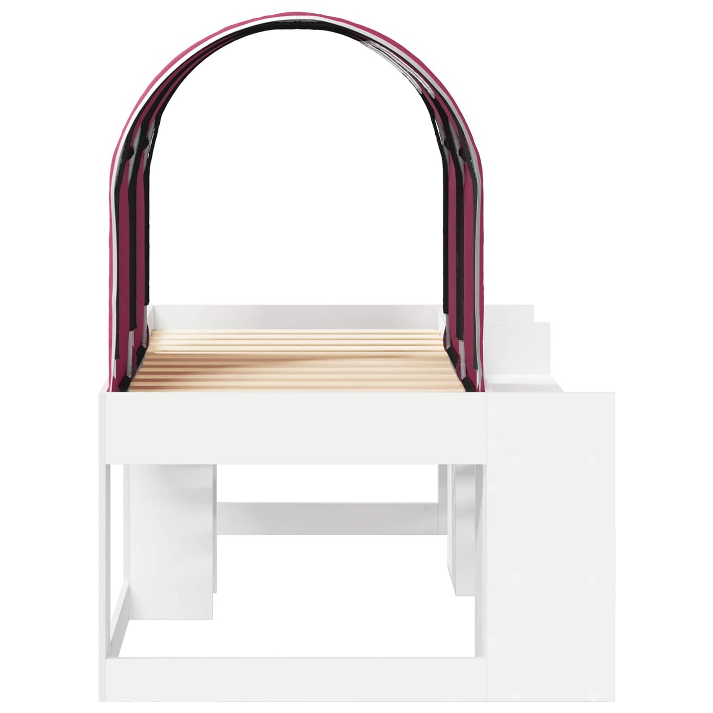 Bed with Tunnel 4 pcs White and Red Engineered Wood