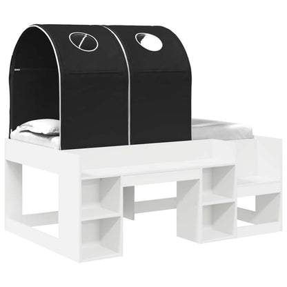 Bed with Tunnel 4 pcs White and Black Engineered Wood