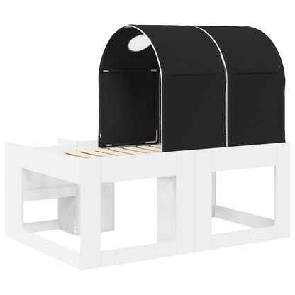Bed with Tunnel 4 pcs White and Black Engineered Wood