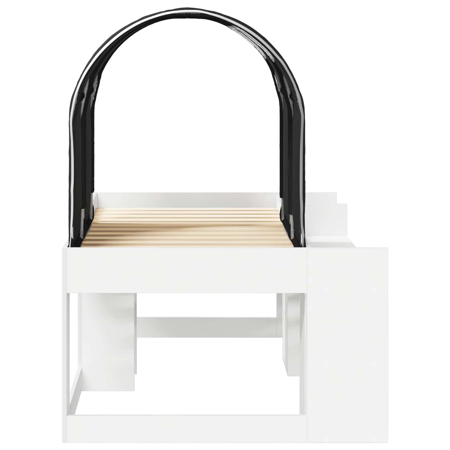 Bed with Tunnel 4 pcs White and Black Engineered Wood