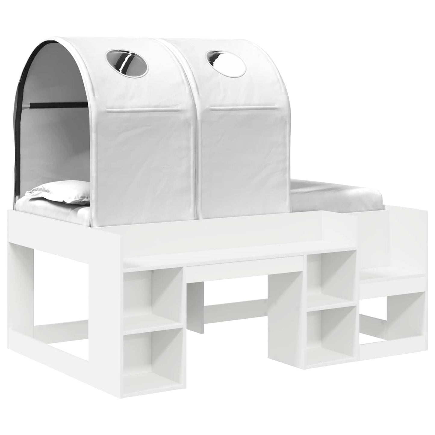 Bed with Tunnel 4 pcs White Engineered Wood