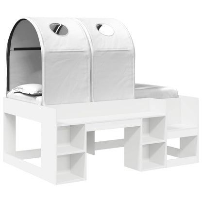 Bed with Tunnel 4 pcs White Engineered Wood