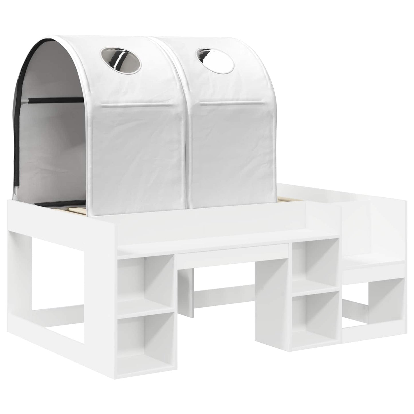Bed with Tunnel 4 pcs White Engineered Wood