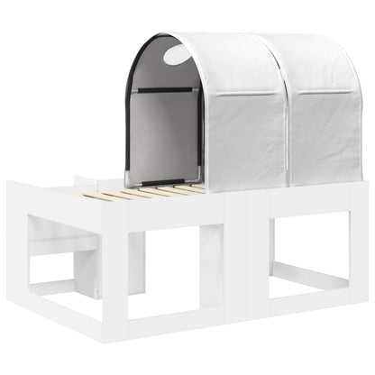 Bed with Tunnel 4 pcs White Engineered Wood