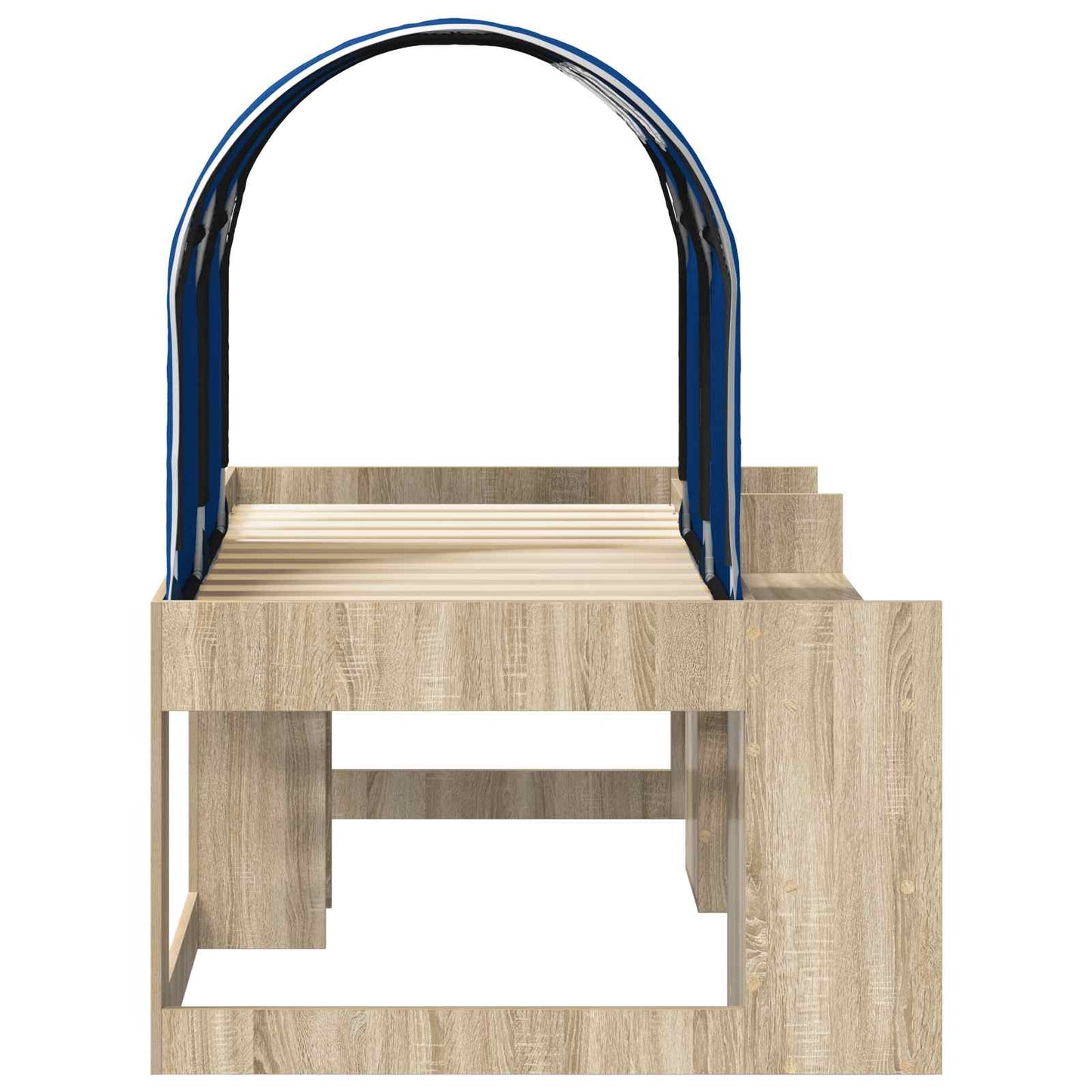 Bed with Tunnel 3 pcs Sonoma Oak and Blue Engineered Wood