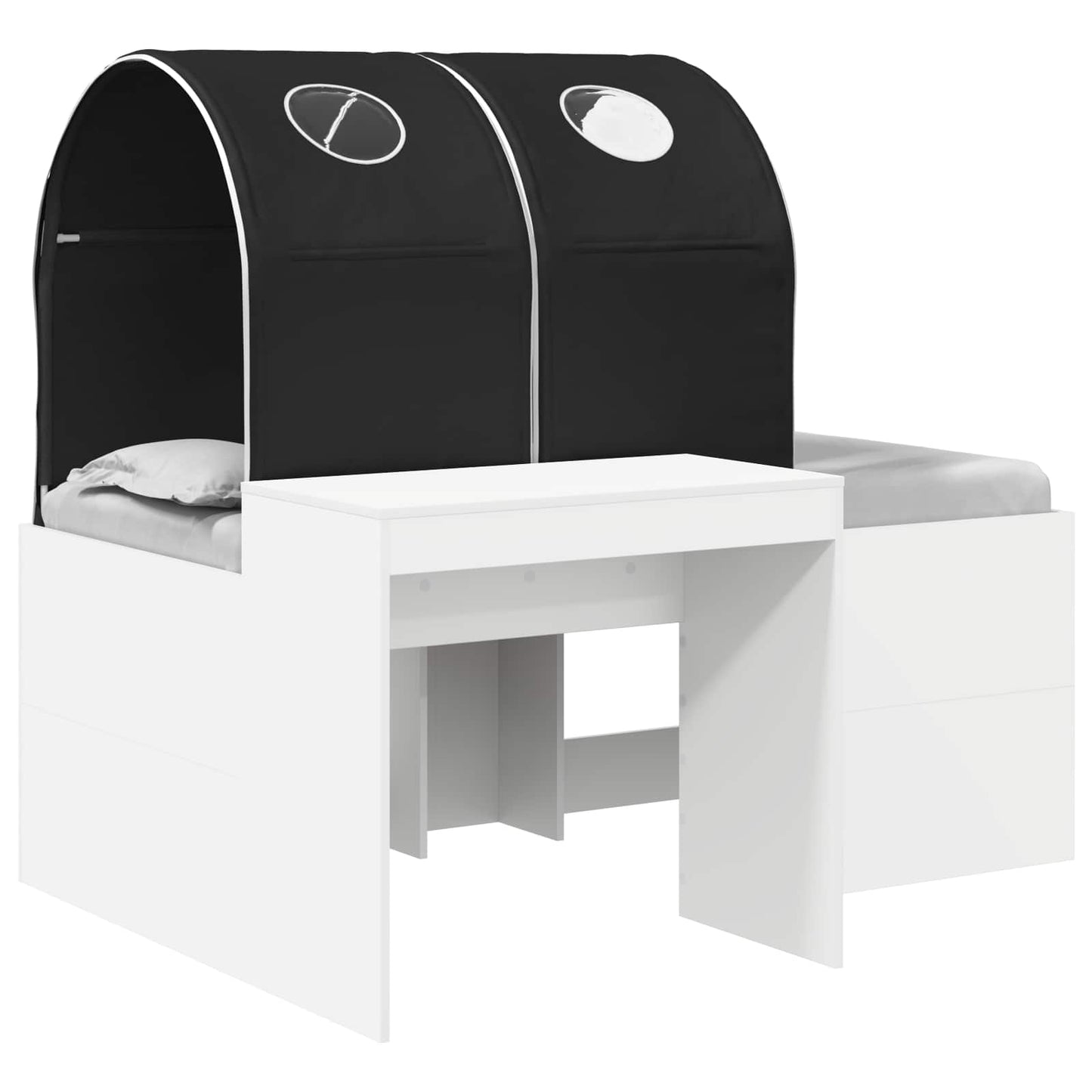Bed with Tunnel 4 pcs Artisian Oak and Black Engineered Wood