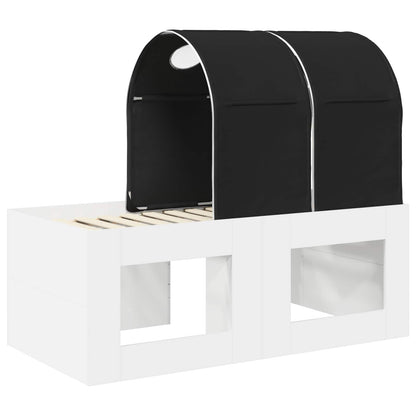 Bed with Tunnel 4 pcs Artisian Oak and Black Engineered Wood