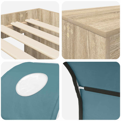 Bed with Tunnel 3 pcs Artisian Oak and Light Blue