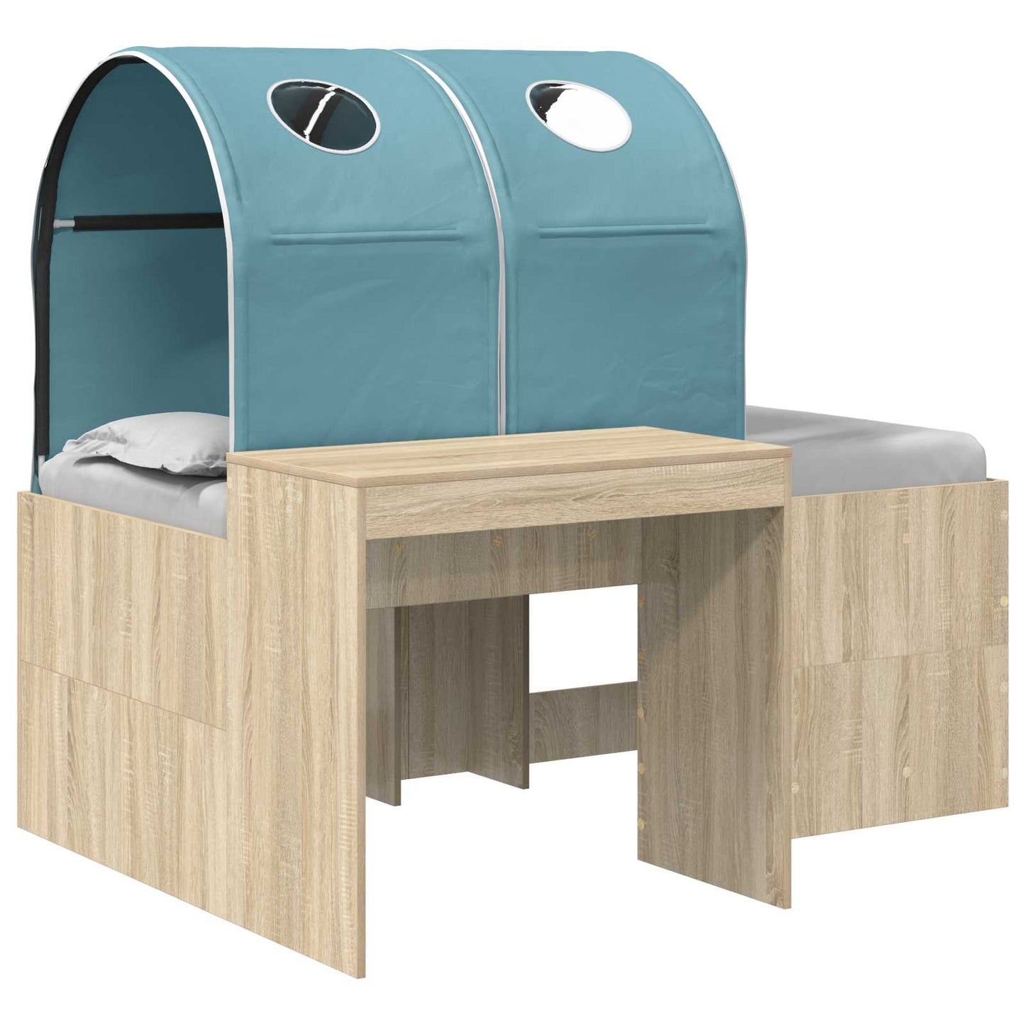 Bed with Tunnel 3 pcs Artisian Oak and Light Blue