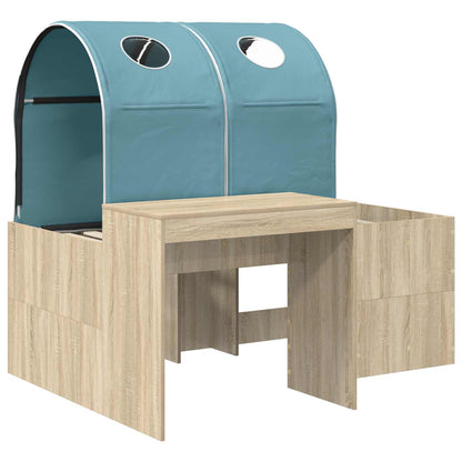 Bed with Tunnel 3 pcs Artisian Oak and Light Blue