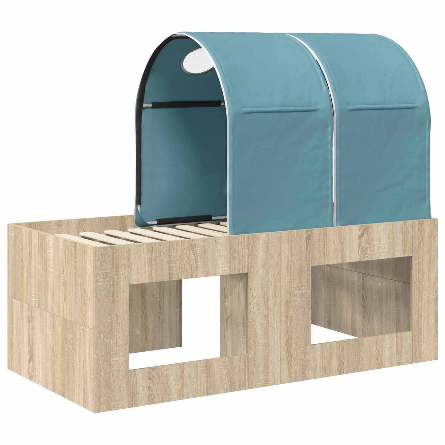 Bed with Tunnel 3 pcs Artisian Oak and Light Blue