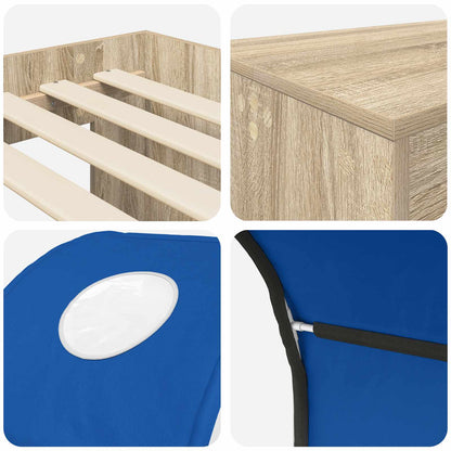 Bed with Tunnel 3 pcs Artisian Oak and Blue Engineered Wood