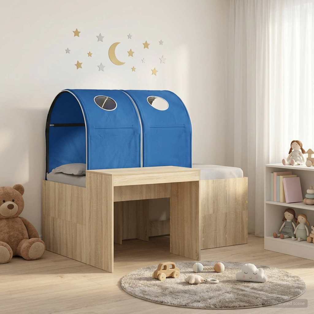 Bed with Tunnel 3 pcs Artisian Oak and Blue Engineered Wood
