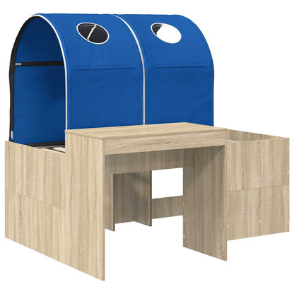 Bed with Tunnel 3 pcs Artisian Oak and Blue Engineered Wood